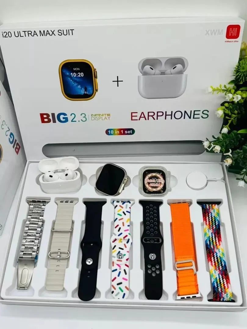 Combo Smartwatch Ultra - Reloj inteligente + audífonos + 7 correas